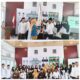 Ketua Umum PW PGMNI Provinsi Aceh, Ismaidar, M.Pd menyerahkan pataka PGMNI kepada Ketua PD PGMNI Aceh Jaya, Safri, S.Pd.I, M.Pd dan foto bersama usai pelantikan di gedung BKG Kantor Kemenag Aceh Jaya, Sabtu (26/4/25).(Waspada/Ist)