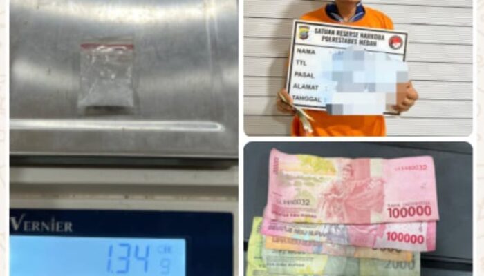 Polrestabes Medan Tangkap Pengedar Narkoba, 1 Gram Sabu Disita