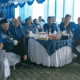 SEKRETARIS DPW PAN Sumut Hendra Cipta (kanan) bersama senior dan jajaran pengurus saat mengikuti halal bihalal nasional PAN lewat zoom. Waspada/Ist