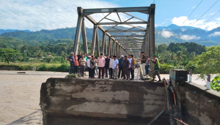Sigap Tanggap Bencana, Bupati Agara Tinjau Jembatan Natam Amblas