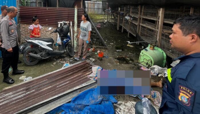 Wakapolres P.Siantar Olah TKP Temuan Mayat Di Kandang Ayam
