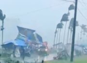 Hujan Angin Terbangkan Terpal Pondok Pedagang Di Tangse