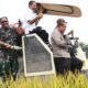 Wakil Bupati Aceh Timur Teuku Zainal Abidin, bersama Dandim 0104/Aceh Timur Letkol Inf Tri Purwanto SIP dan Wakapolres Aceh Timur Kompol Iswar SH, melakukan Panen Raya Padi di Gampong Rambong Lhop, Madat, Aceh Timur, Senin (7/4). Waspada/Muhammad Ishak