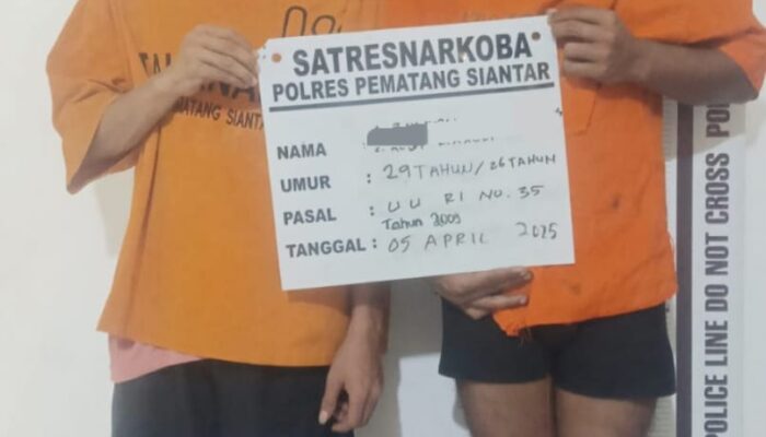 Polres P.Siantar Ringkus 2 Pria Pengedar Sabu