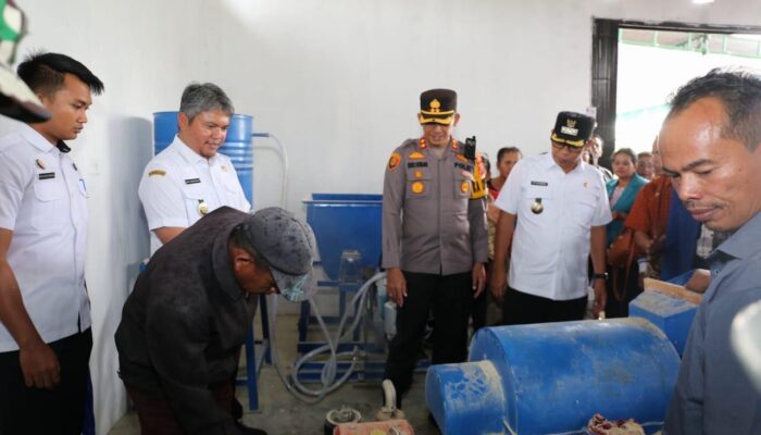 Bupati Taput Tinjau Pabrik Pengolahan Pakan Ternak