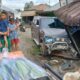 Korban saat dievakuasi personel Polsek Purba dari lokasi kejadian.(Waspada/ist).