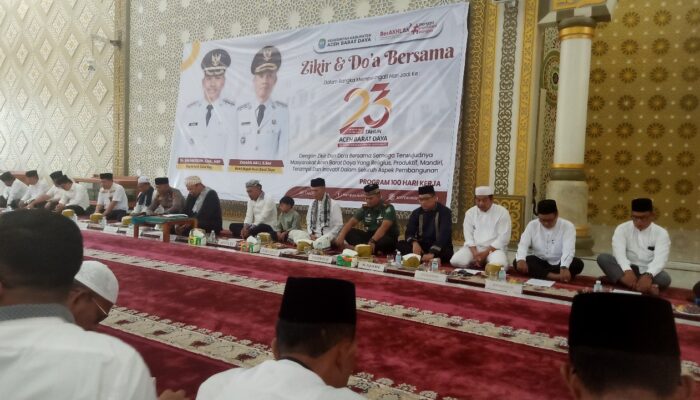Ribuan Warga Larut Dalam Zikir Dan Doa HUT Ke-23 Abdya