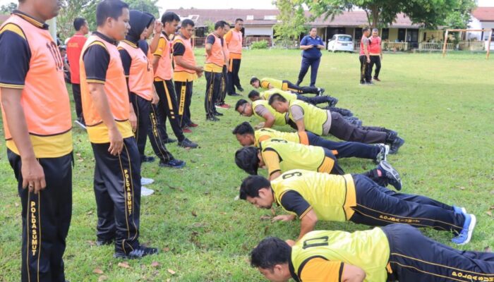 Polres P.Siantar Tes Kesamaptaan Jasmani Dan Beladiri Berkala