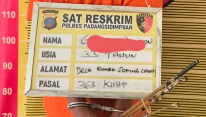 Congkel Jendela Curi Tabung Gas, Pemuda Sidimpuan Ditangkap Polisi