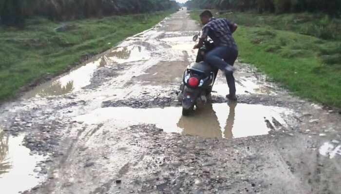 Warga Keluhkan Jalan Rusak Akibat Dilintasi Truk PTPN IV