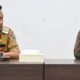 BUPATI Humbahas Oloan Paniaran Nababan (kiri) menerima kunker Kepala BPK Perwakilan Provinsi Sumut, Paula Henry Simatupang. Waspada/Ist