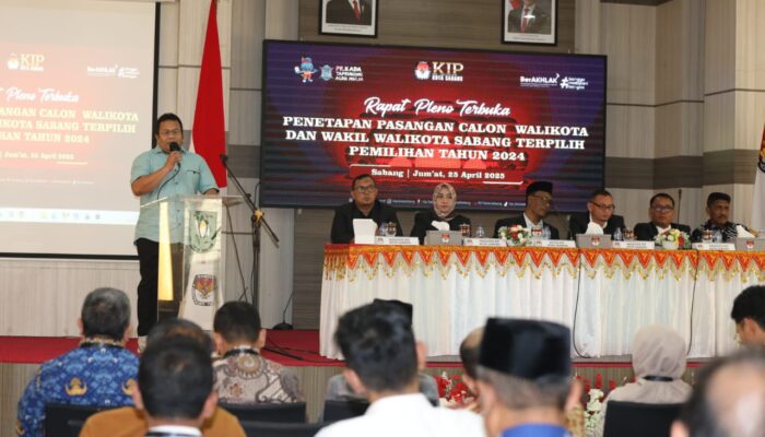 KIP Tetapkan Zulkifli H Adam dan Suradji Junus Sebagai Wali Kota dan Wakil Wali Kota Sabang