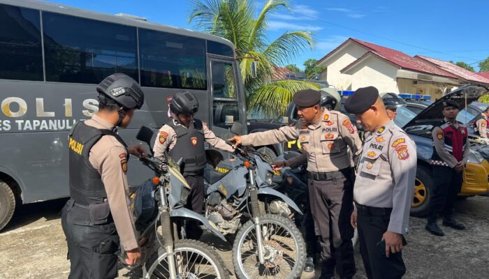 Polres Tapteng Cek Kesiapan Peralatan Dalmas