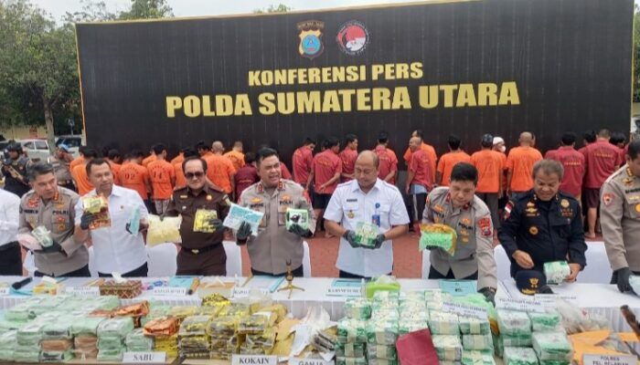 Poldasu Musnahkan 111 Kg Sabu, 35 Ribu Pil Ekstasi Dan 157 Gram Kokain