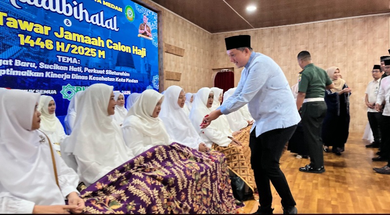 Dinas Kesehatan Medan Gelar Halal Bihalal Dan Tepung Tawar 31 Jamaah Haji