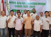 Ketum KONI Medan Hadiri Pelantikan Perbasasi Medan