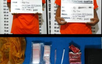 Polres P. Siantar Ringkus 2 Pria Warga Batam Dan Simalungun Pengedar Sabu