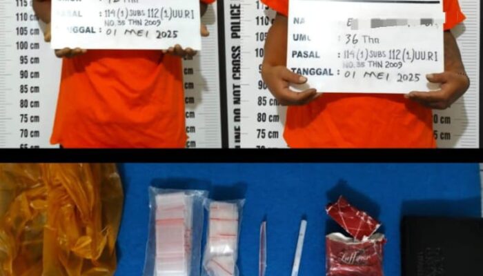 Polres P. Siantar Ringkus 2 Pria Warga Batam Dan Simalungun Pengedar Sabu