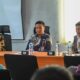 BUPATI Humbahas, Oloan Paniaran Nababan saat mengunjungi pelatihan Podcast UMKM di Aula PLUT Kopenaker. Waspada/Ist