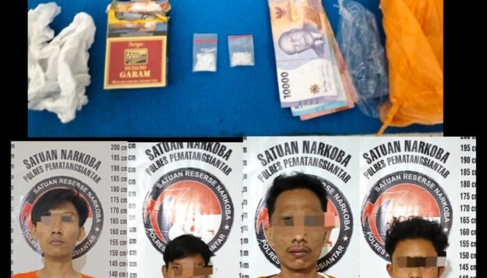 Polres P.Siantar Ringkus 4 Pria Pengedar Sabu