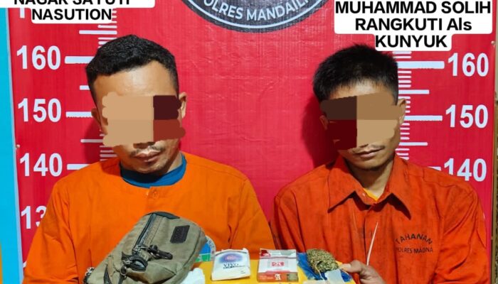 Polres Madina Tangkap 2 Pengedar Narkoba