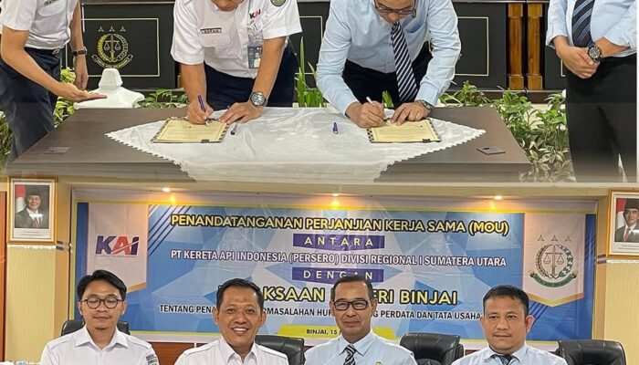 PT KAI Tanda Tangani MoU Dengan Kejari Binjai