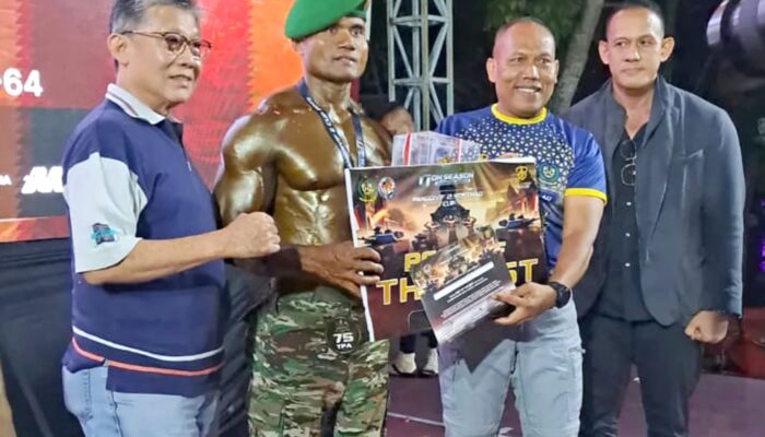 Perwira Korem Lilawangsa Juara Binaraga TNI, Polri, ASN Piala Pangdiv Kostrad