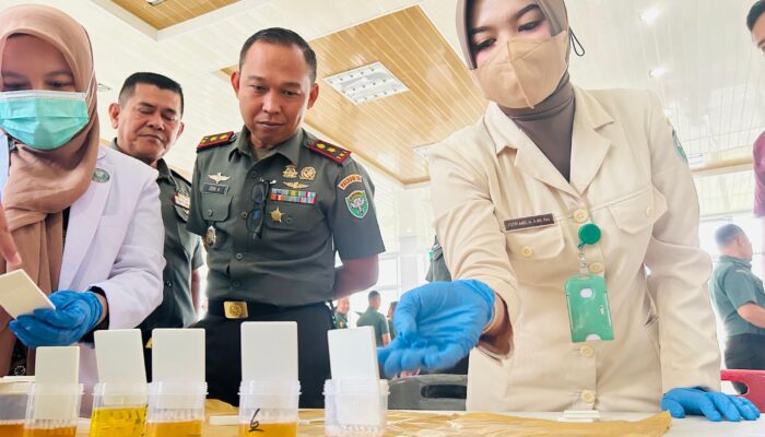 Puluhan Perwira TNI Korem Lilawangsa Cek Urine Dadakan