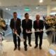 Tampak dari kiri ke kanan, Mr. Jens Winkelmann, Corporate Sales Director Endress+Hauser Group, Husin Kosasih, Branch Manager PT Endress+Hauser Medan dan Dr. Henry Chia, President Director PT Endress+Hauser Indonesia saat melakukan pemotongan pita tanda diresmikan kantor baru Endress+Hauser di Medan.