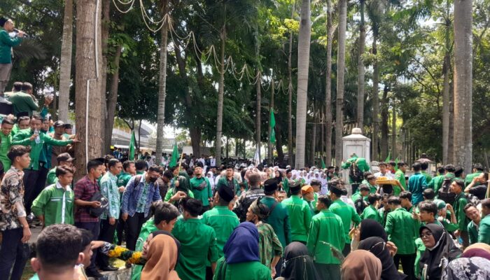 Demo Massa Al Washliyah Sempat Ricuh Di Kantor Bupati Deliserdang