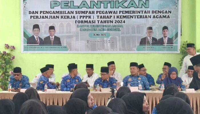 Menag Lantik 93 PPPK Aceh Singkil, Seorang Daring Dari Tanah Suci