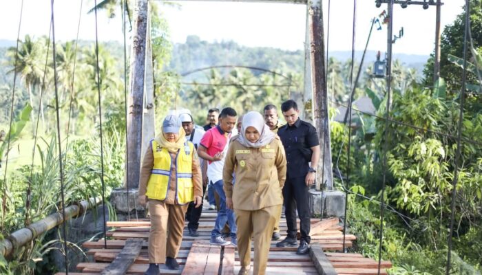 Atika Nasution Tinjau Titi Gantung Hutarimbaru