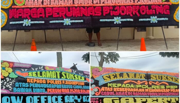 Ungkap Kasus Pencabulan Anak, Polres Sidimpuan Terima 3 Papan Bunga