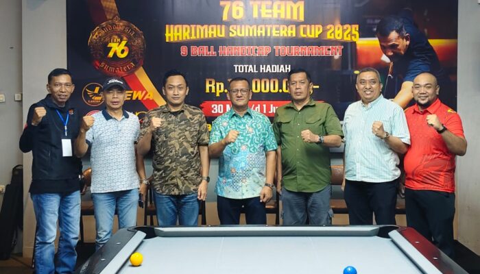 KONI Medan Apresiasi Turnamen Biliar 76 Team Harimau Sumatera Cup