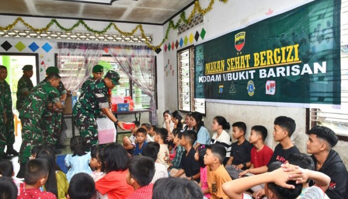 Kodam I/BB Gelar Program Makan Sehat Bergizi Untuk 250 Anak Dari 14 Panti Asuhan Di Medan