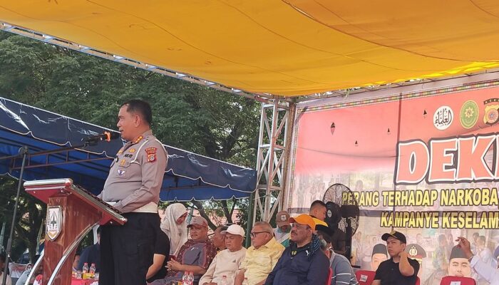 Dirlantas Polda Aceh Hadiri Apel Deklarasi Perang Terhadap Narkoba Di Agara