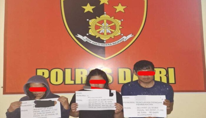 Polres Dairi Tangkap 3 Pencuri Emas Dan Surat Berharga Senilai Rp700 Juta