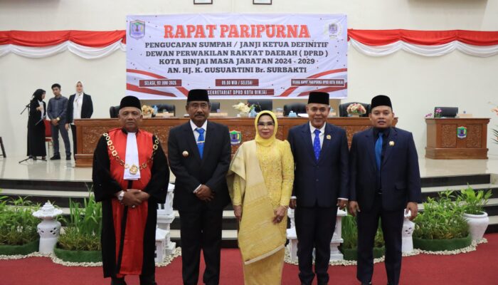 Wali Kota Binjai Hadiri Pelantikan Ketua DPRD, Komitmen Sinergi Dengan Legislatif