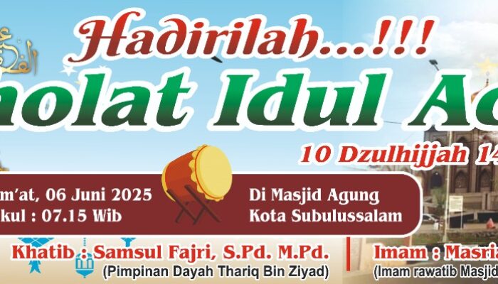 Besok, Kakan Kemenag Khatib Di Masjid Assilmi Subulussalam