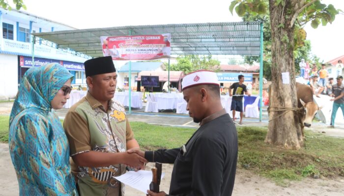 Polres Simalungun Sembelih 17 Hewan Kurban Idul Adha