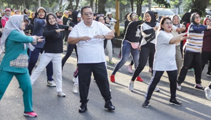 Wali Kota Siantar CFD Senam Sehat Bersama Masyarakat