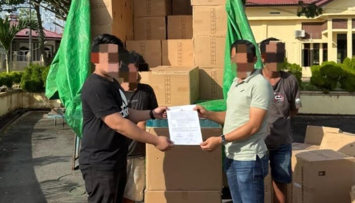 BC Langsa Terima Limpahan 146 Dus Rokok Tangkapan Polres Tamiang