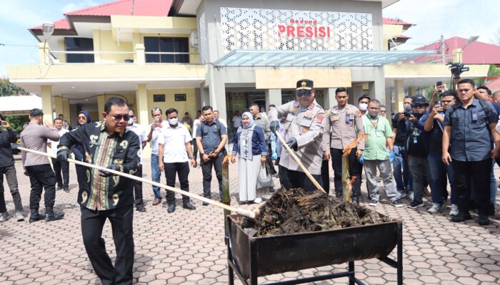 Kapolda Aceh Pimpin Pemusnahan 25 Kg Kokain, 108 Kg Sabu, dan 640 Kg Ganja