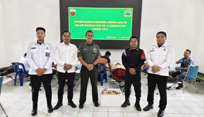 Rutan Tarutung Ikut Donor Darah HUT Ke-75 Kodam I/BB