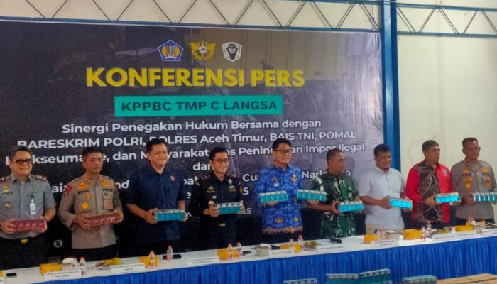 Tim Gabungan Bea Cukai Langsa Gagalkan Penyelundupan Barang Dan Rokok Ilegal