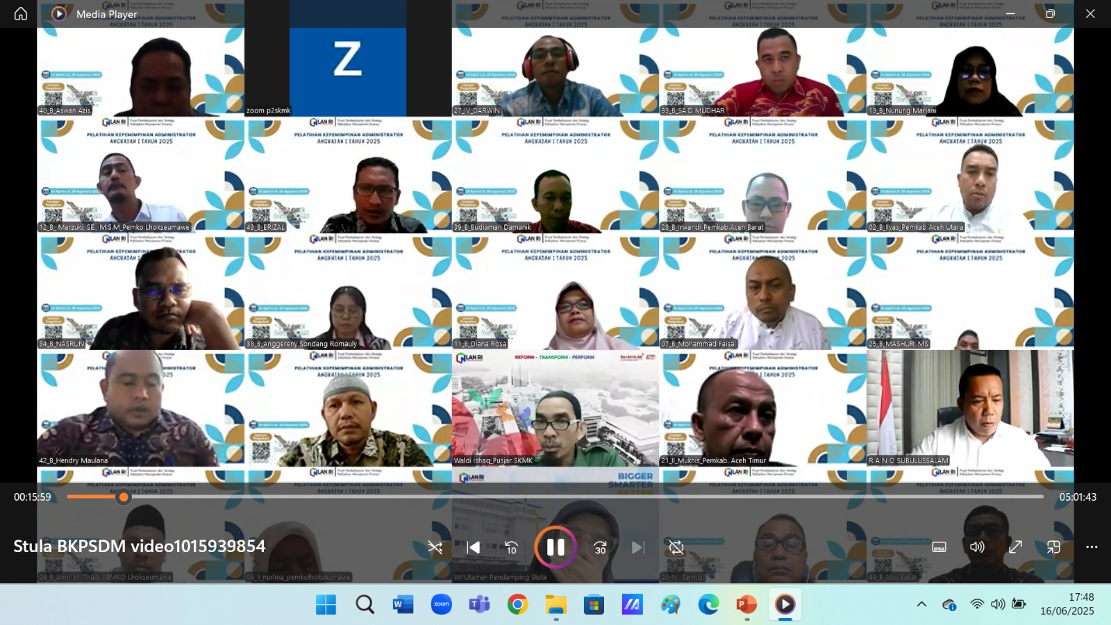 Peserta PKA Angkatan I 2025 Kunjungi BKPSDM Subulussalam Secara Daring