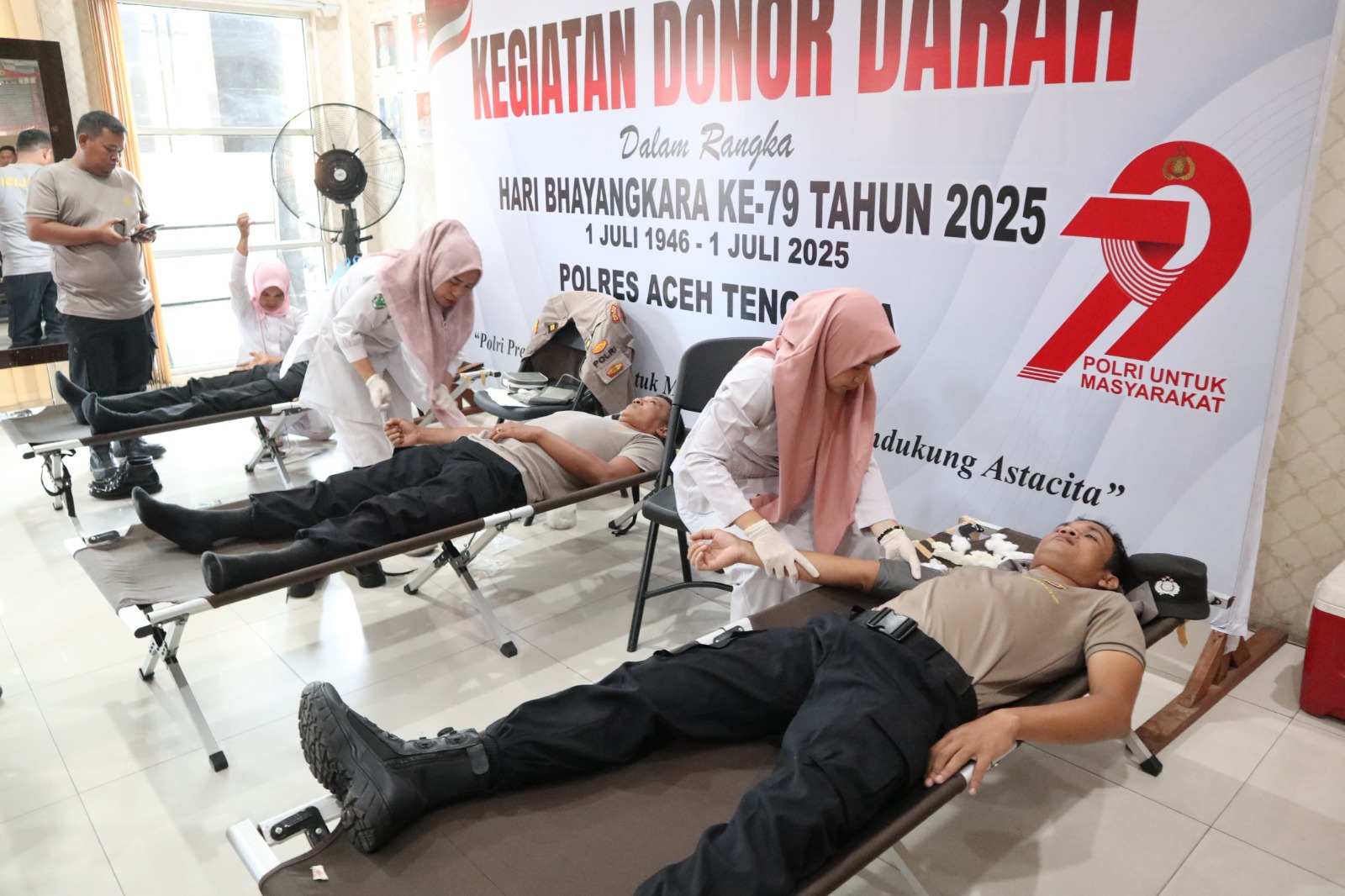 Polres Aceh Tenggara Gelar Donor Darah Sambut Hari Bhayangkara Ke-79