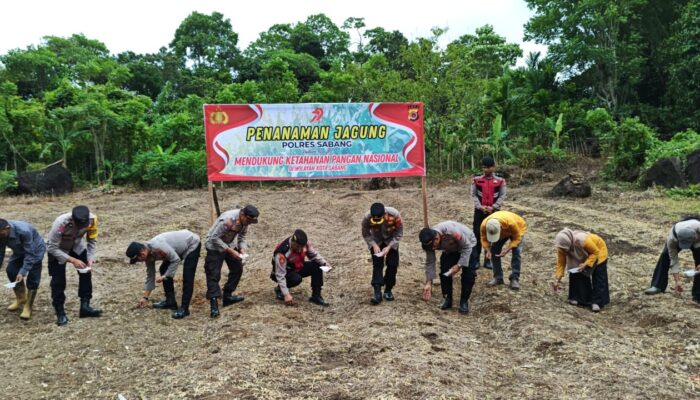 Polres Sabang Tanam Jagung Dukung Ketahanan Pangan Nasional