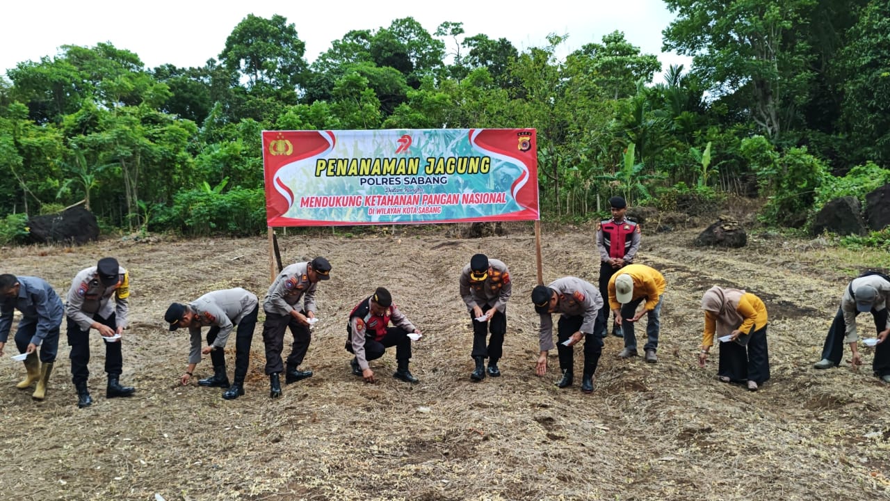 Polres Sabang Tanam Jagung Dukung Ketahanan Pangan Nasional