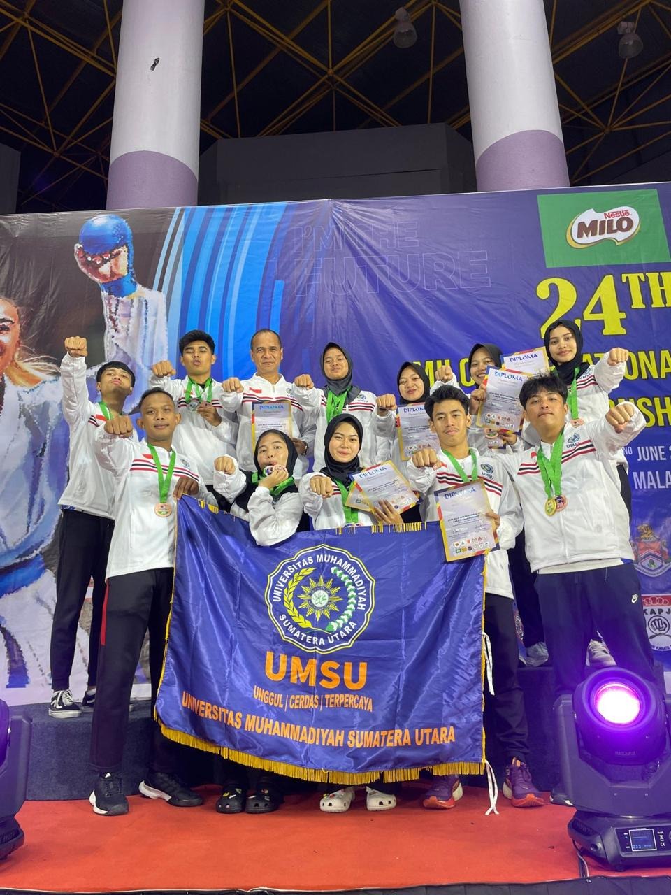 UMSU Raih 9 Medali Milo International Open Karate Championship Malaysia